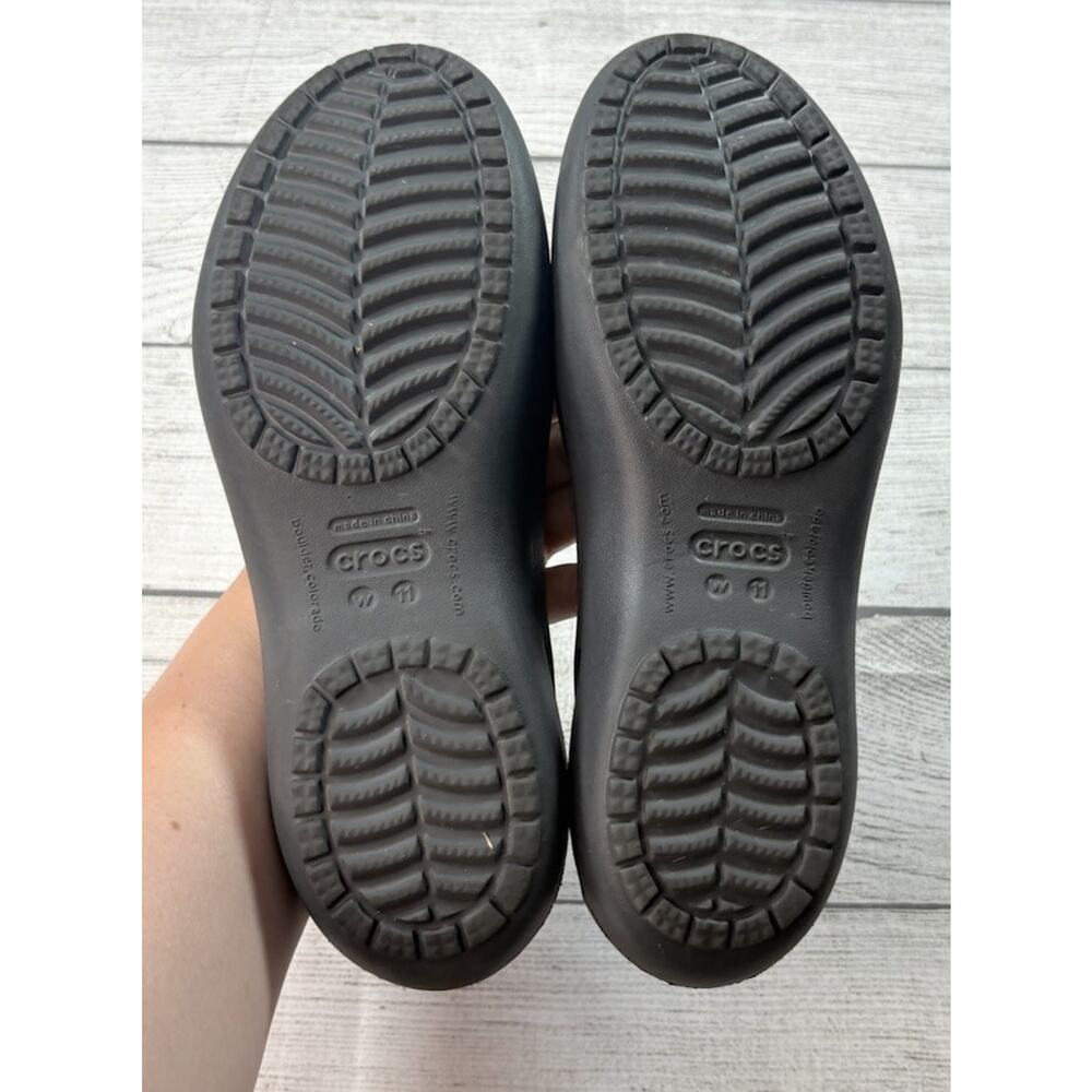 Crocs Women’s Kadee Comfort Flats Slip On Cutouts Black Size 11 - Picture 3 of 3